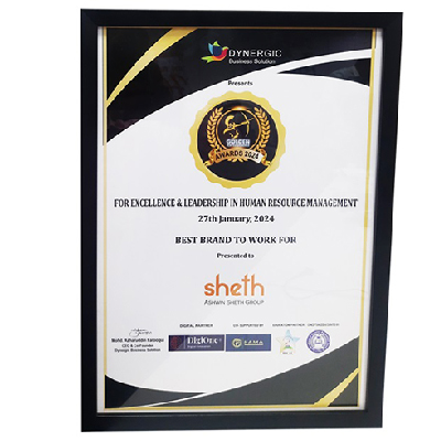 Ashwin Sheth Group is recognized as the ‘Best Brand to Work For’  at Golden Aim Conference and Awards 2024