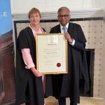 Catherine Royle, Principal, Somerville College, University of Oxford and N. Chandraekaran, Chairman, Tata Sons